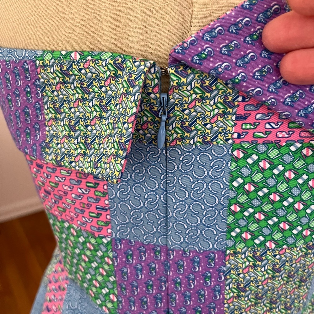 VINEYARD VINES Strapless Patchwork Mini Dress in Pastel Multi - Picture 4 of 12